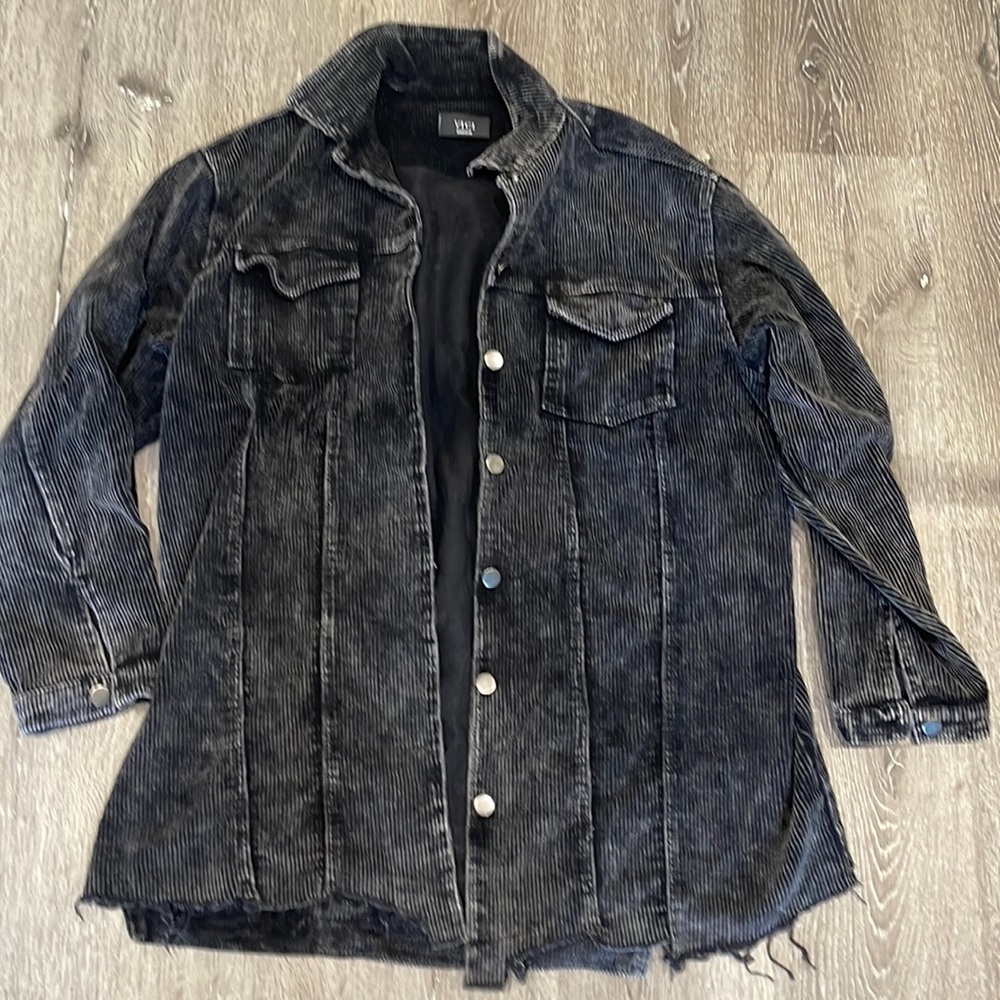 Black Oversized Cordory Jacked by Vici